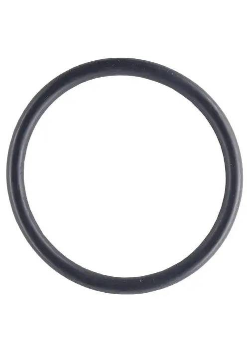 Schwarzer O-Ring auf weißem Hintergrund, der als Ersatzteil von Judo eingesetzt werden kann. Der Ring hat eine runde Form und eine gleichmäßige Dicke.
